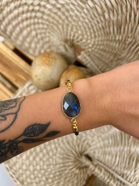Pulseira de cordão ajustável – Labradorita